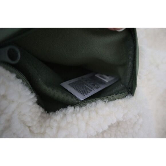 Adidas HF9105 Men Sz M Natural Green/Cream Adicross Reversible Sherpa Jacket - Picture 16 of 16